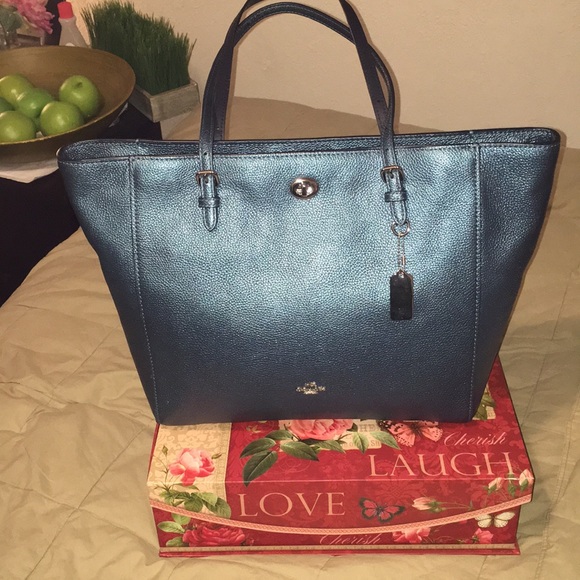 Coach Handbags - Blue Coach Tote